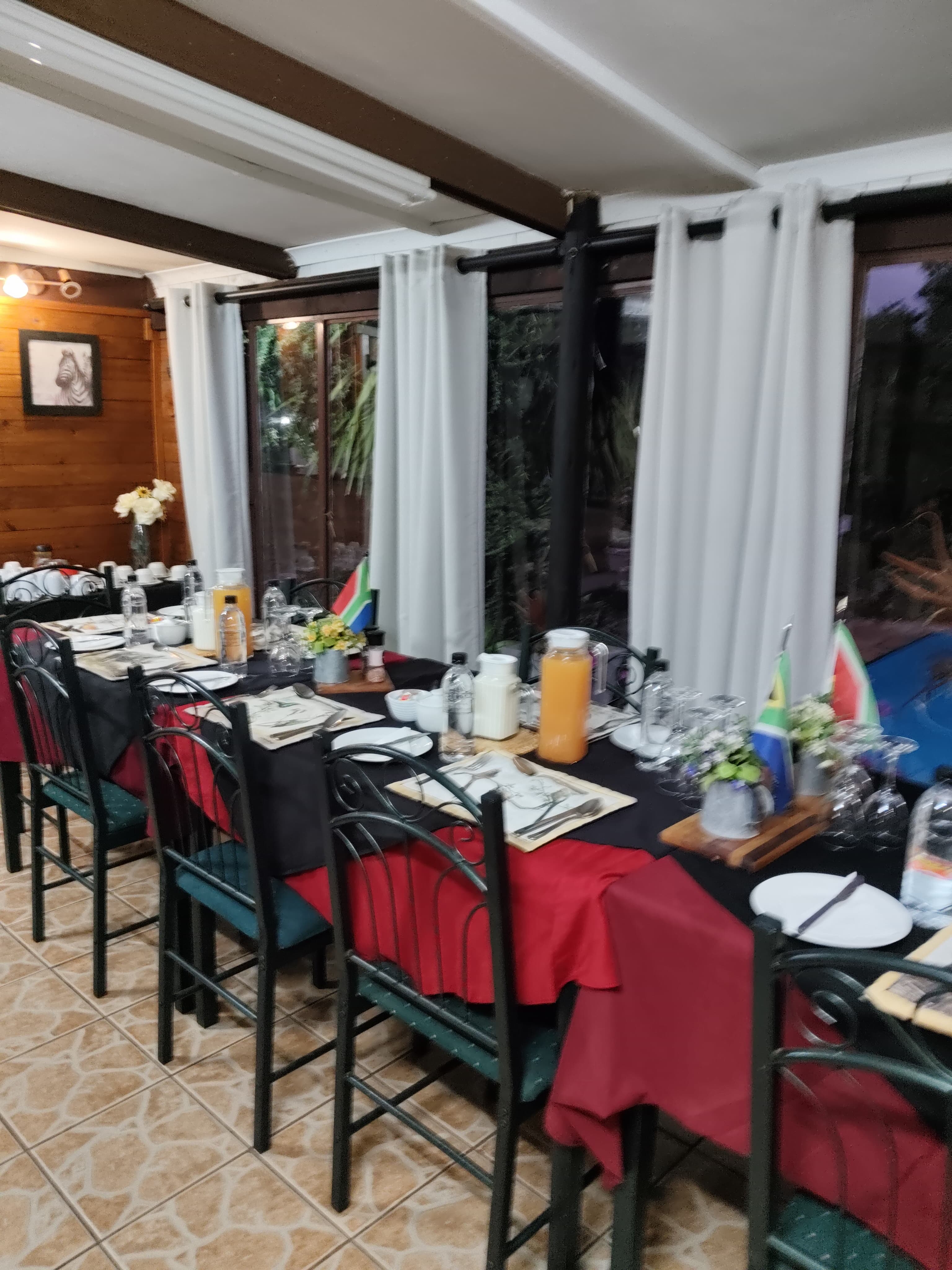 The Rawstornes dining room set for breakfast